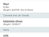 The pantry - keep track of your groceries and what you have on hand.