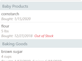 The pantry - keep track of your groceries and what you have on hand.